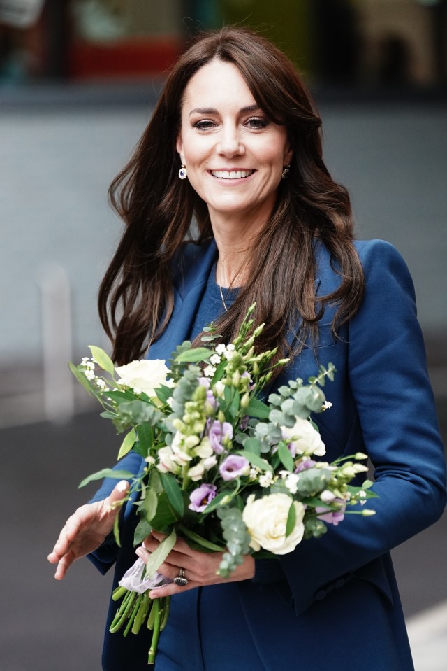 Kate was presented with flowers by Burac Abrahams, 11, who was the new unit’s second patient when he had his tonsils removed