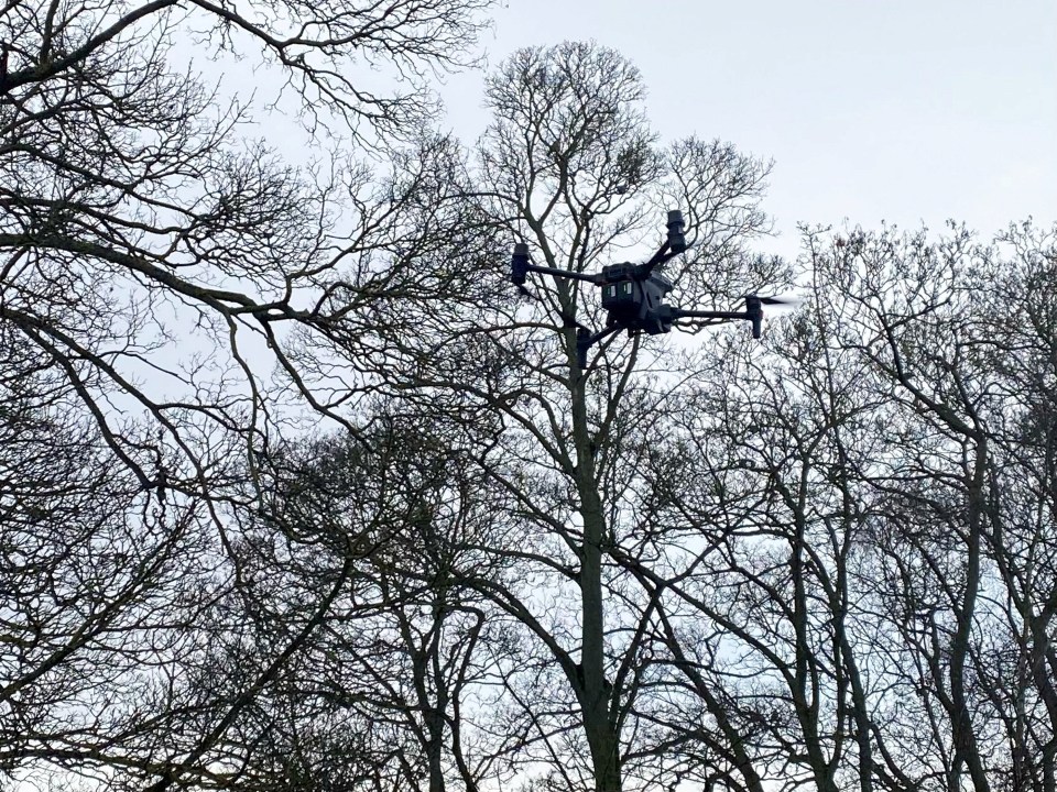 A police drone was seen above Wensum Park as part of the search