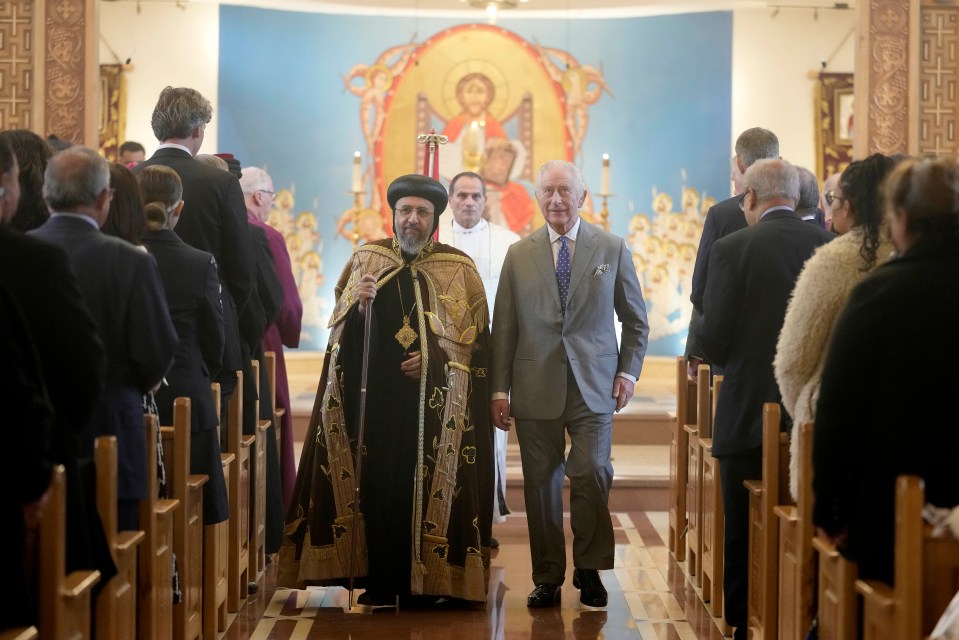 King Charles and Archbishop Angaelos attended an Advent Service and Christmas Reception at The Coptic Orthodox Church Centre today