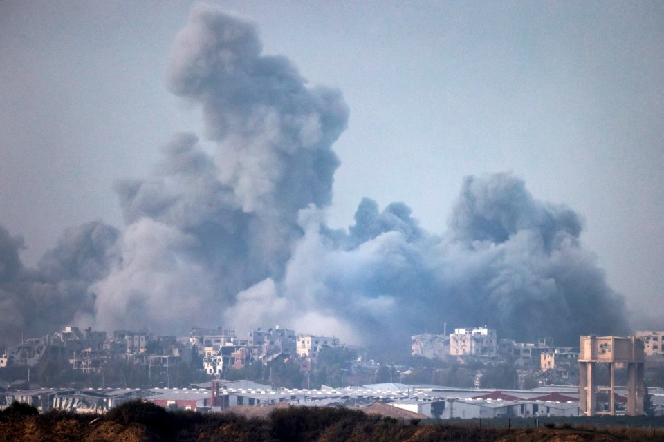 Smoke billows over Gaza after an Israeli bombardment