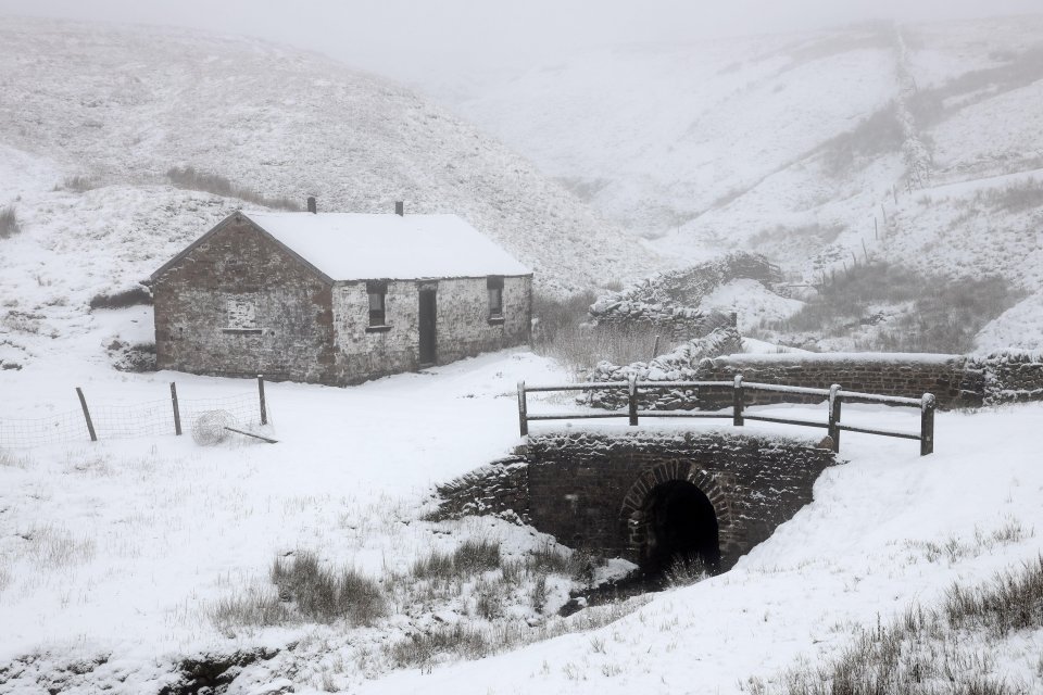 Teesdale, County Durham was also covered in snow on Sunday