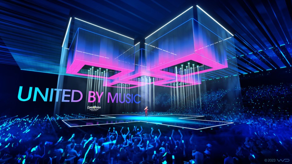 The first pictures of the stage for the competition have been revealed