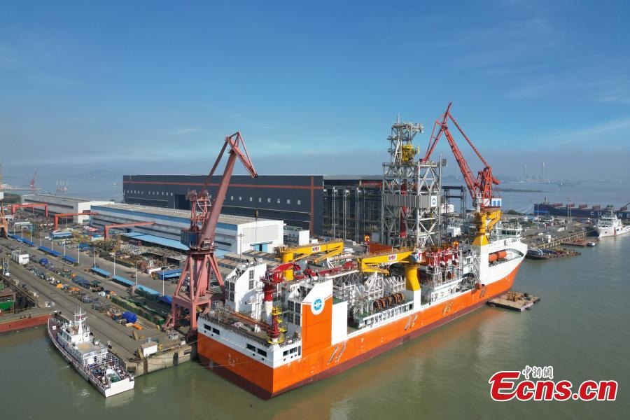 China unveils world’s deepest drilling ship that can plunge 36,000ft to harvest ‘flammable ice’ as new source of energy