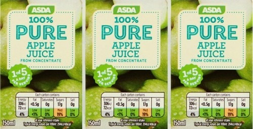 Asda's apple juice from concentrate