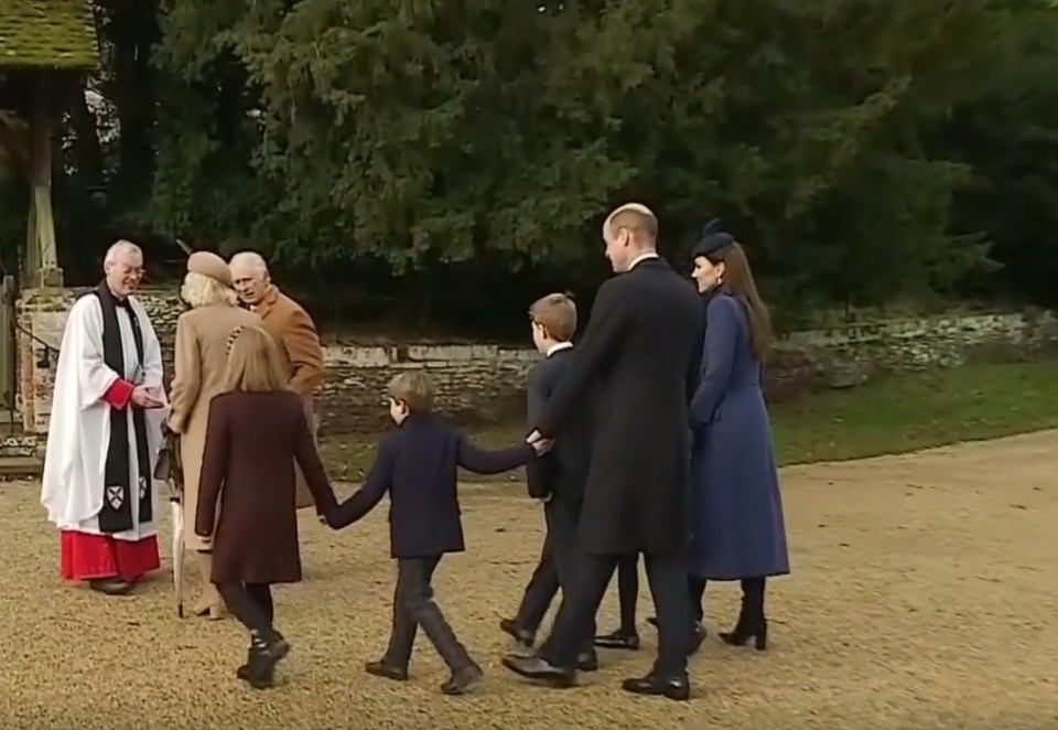 Prince Louis held hands with his siblings