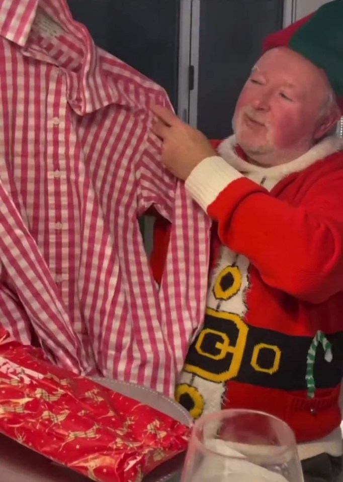 John got a lovely checked shirt from his Secret Santa