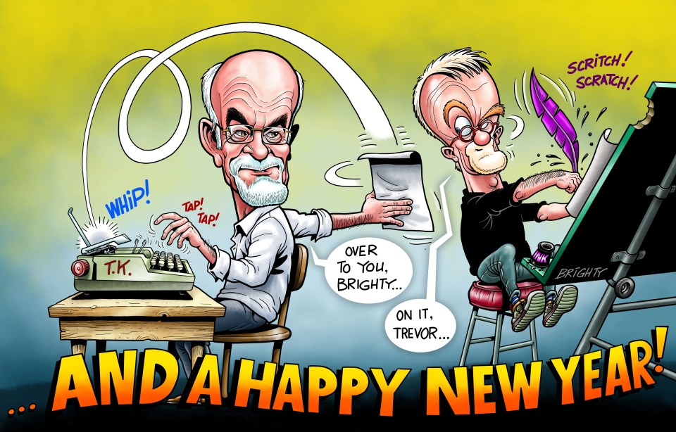 Here’s wishing you all a very happy, peaceful and prosperous New Year, from cartoon wizard Brighty and I