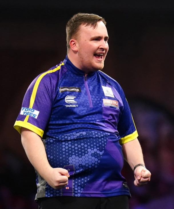 Luke Littler reacts during his match against Andrew Gilding (not pictured) on day seven of the Paddy Power World Darts Championship at Alexandra Palace, London. Picture date: Thursday December 21, 2023. PA Photo. See PA story DARTS World. Photo credit should read: Zac Goodwin/PA Wire. RESTRICTIONS: Use subject to restrictions. Editorial use only, no commercial use without prior consent from rights holder.