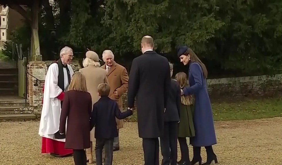 The royals on their way into church