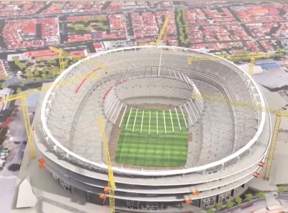 The upper-tier of the stadium will wrap round the whole ground