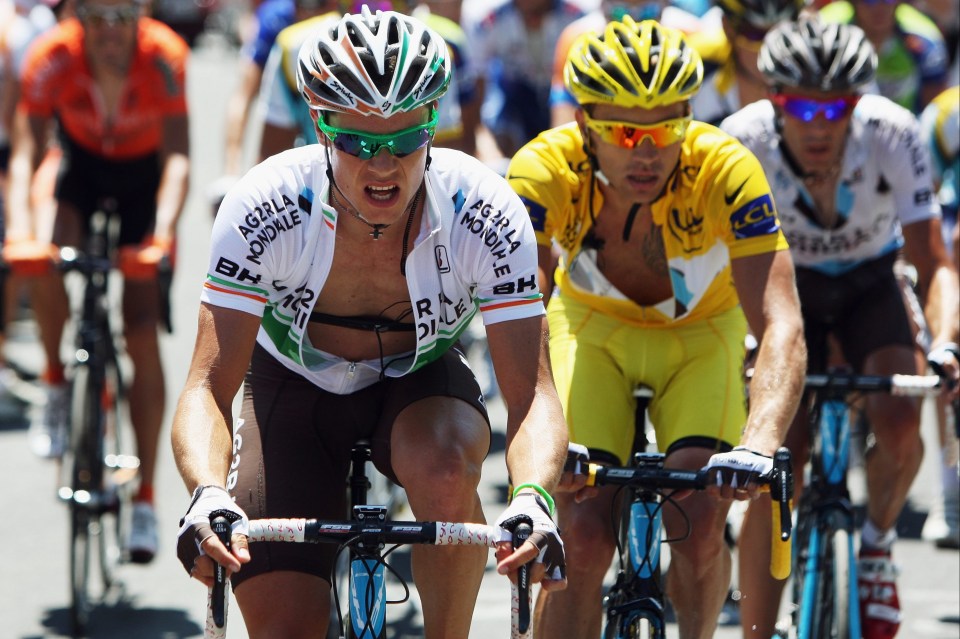 Another of Laurence’s nephews, Nicolas Roche, left, rode 22 Grand Tours during his career