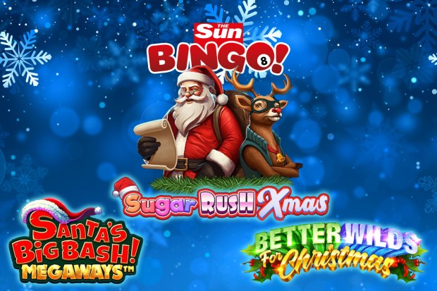 Sun Bingo Christmas games: Sugar Rush Xmas, Santa's Big Bash! Megways, Better Wilds for Christmas.