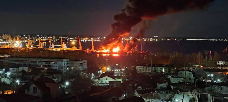 A powerful explosion shook the port of Feodosia in Crimea on Boxing Day