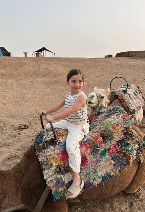 Ferne has been on 11 holidays this year and her daughter Sunday has been on camel rides in Morocco