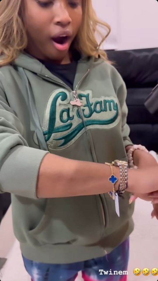 She was lost for words over her new designer bracelet