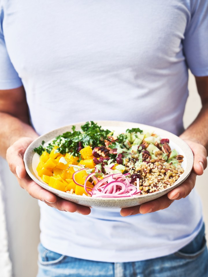 This is the perfect all-year-round salad - you can make it with pre-chopped squash or chop your own