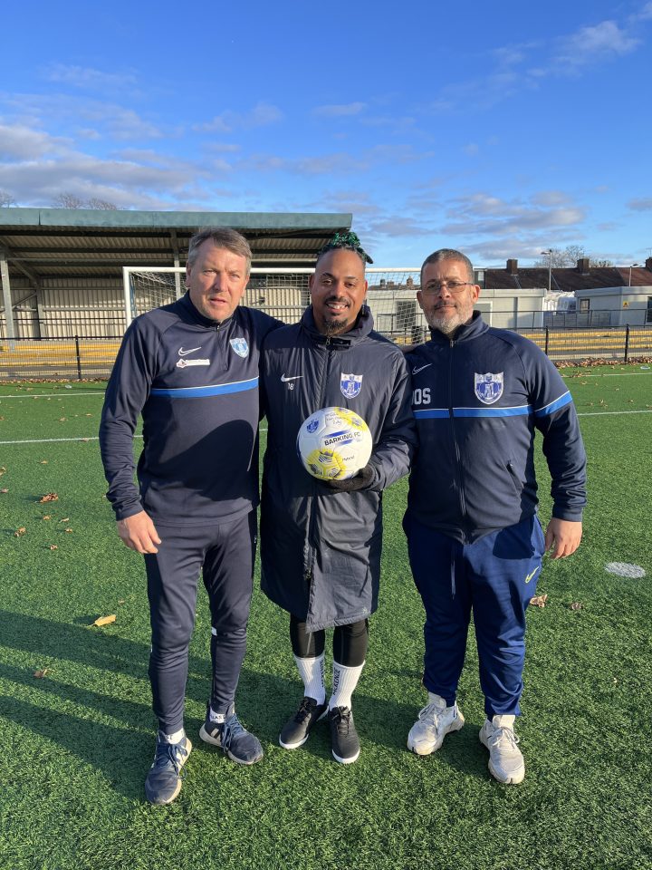 Paim with chairman Rob O'Brien, left, and Under-18s coach Armenio Anjos