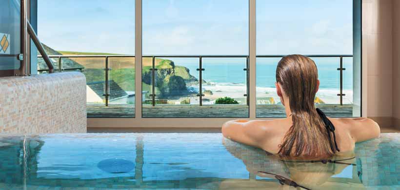 The Bedruthan Hotel and Spa is situated on the cliff tops in Mawgan Porth