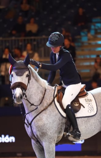 The 23-year-old showjumper competes in equestrian events