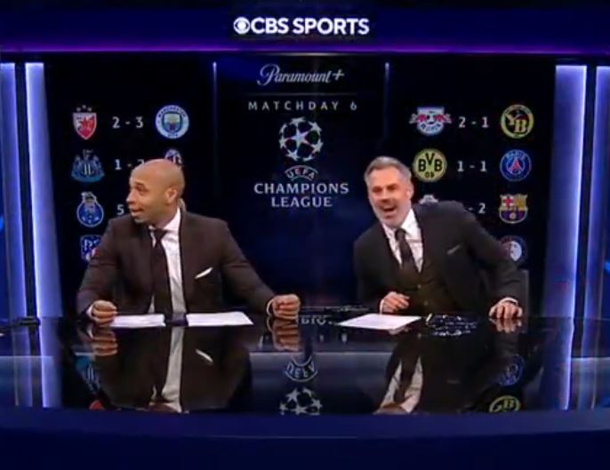 His colleagues Thierry Henry and Jamie Carragher found the clip hilarious