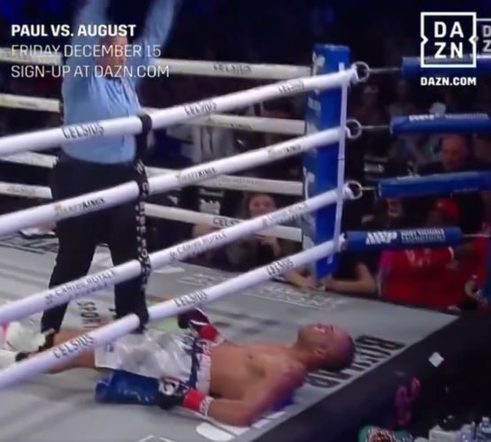 Navarro was floored by the shot as the referee instantly waved off the fight