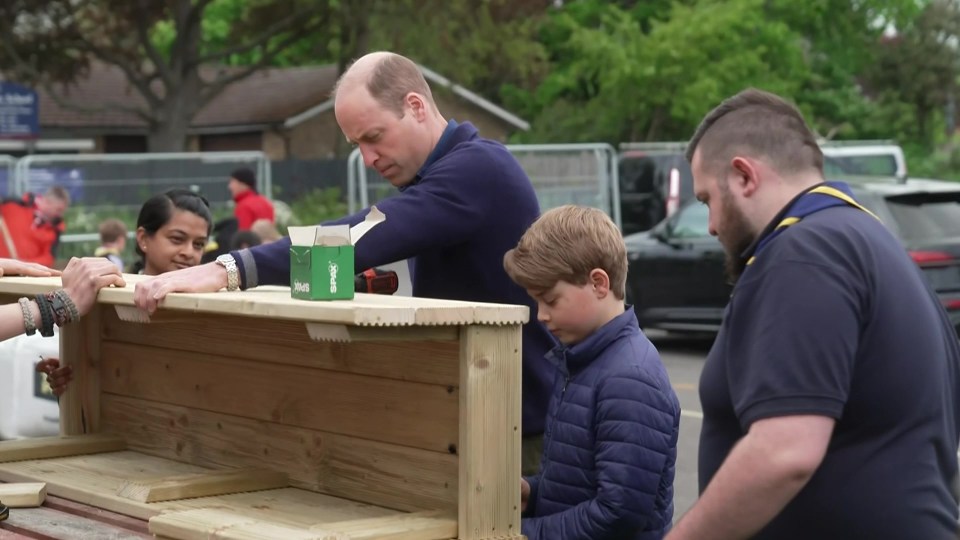 George was seen building planters with his dad