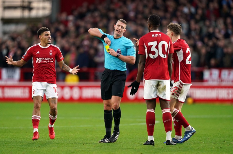 Referee Robert Jones deemed the tackle worthy of a second yellow