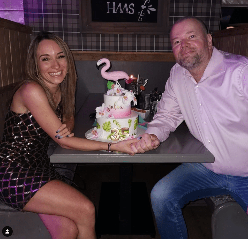 Raymond van Barneveld and Julia Evans tied the knot in 2023