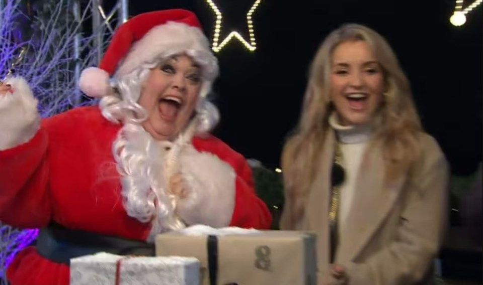 Santa made a cameo during the programme, in the form of Emmerdale’s Lisa Riley