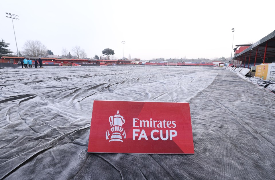 Alfreton covered the pitch but could not prevent it from freezing