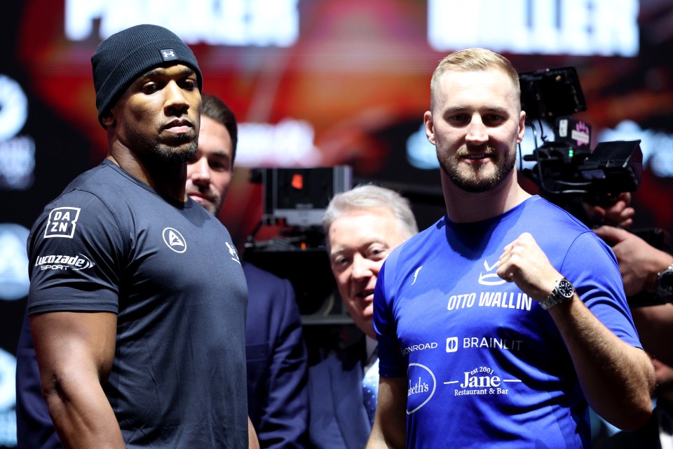 Anthony Joshua is facing of with Otto Wallin on Saturday