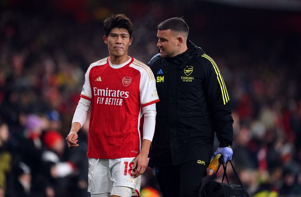 Arsenal’s Takehiro Tomiyasu is set to be sidelined for the next month