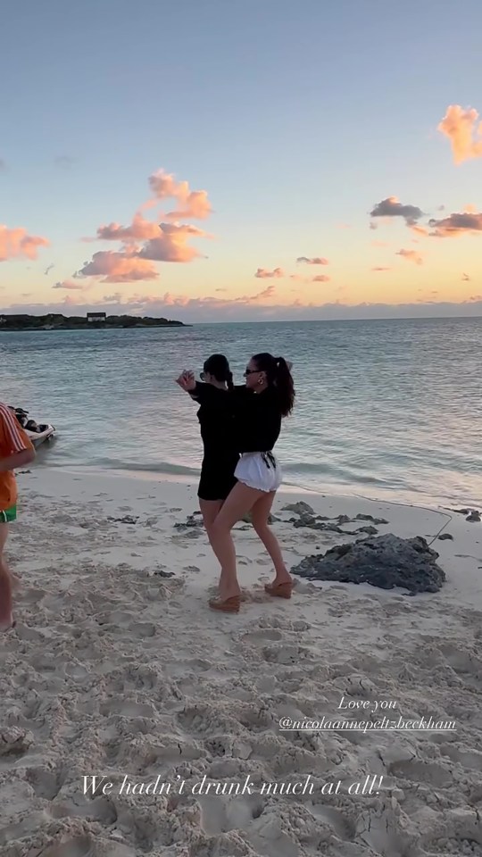 The Beckhams danced on the beach in the Bahamas