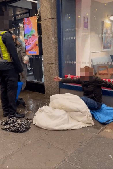 The homeless man questioned why he was being targeted