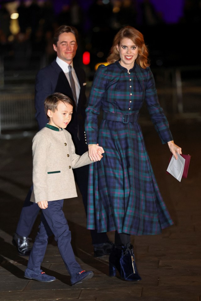 Christopher Woolf, Princess Beatrice and Edoardo Mapelli Mozzi were all smiles as they arrived