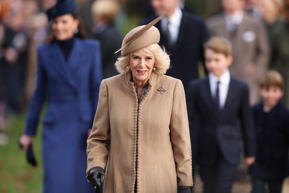 Camilla smiled on her way to the service