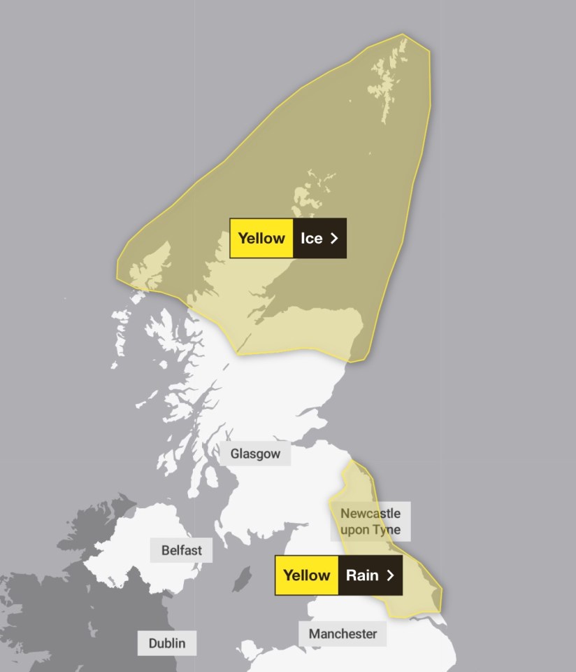 Two weather warnings are in place today