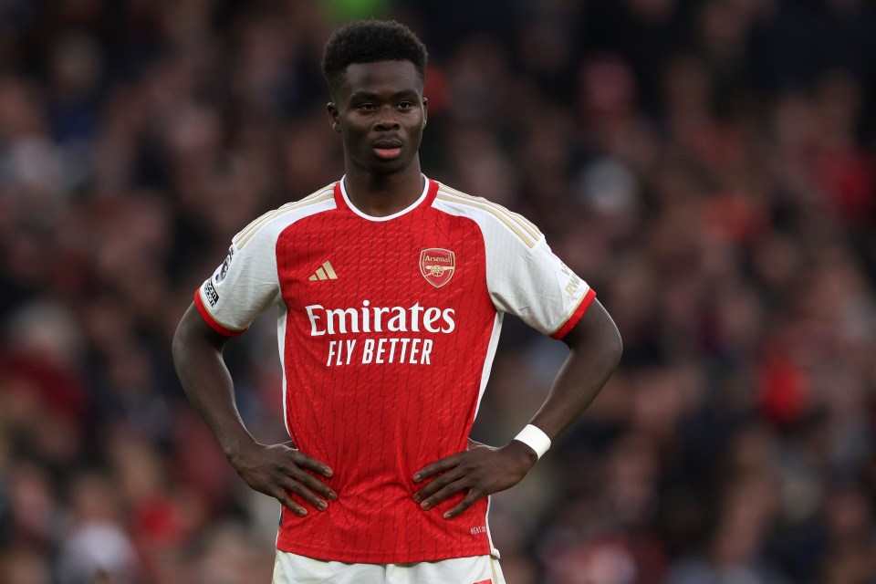 Winger Bukayo Saka is Arsenal's top scorer this term with eight goals