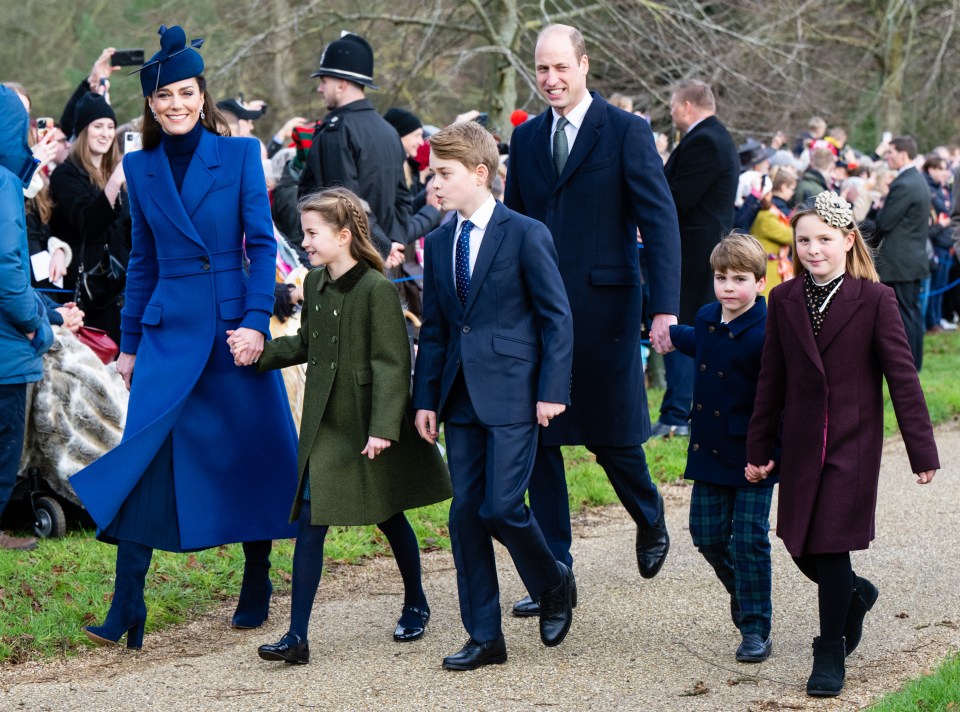 The Prince and Princess of Wales and their kids were seen together on Christmas Day leaving church