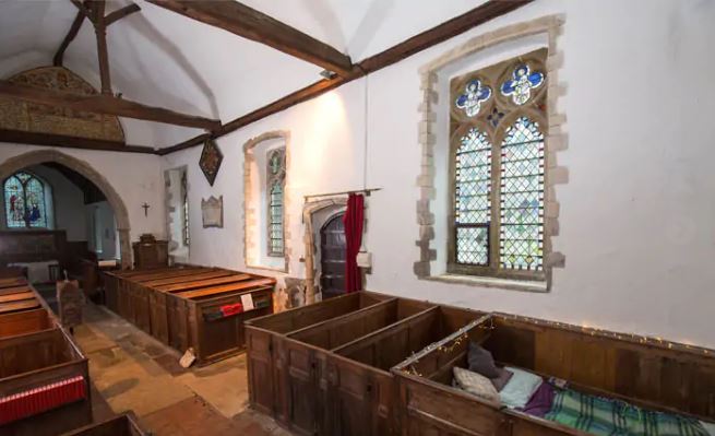 Visitors can book a night 'champing' in the St Mary the Virgin Church