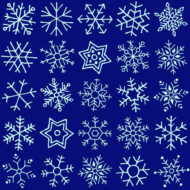 Try to find the two matching snowflakes