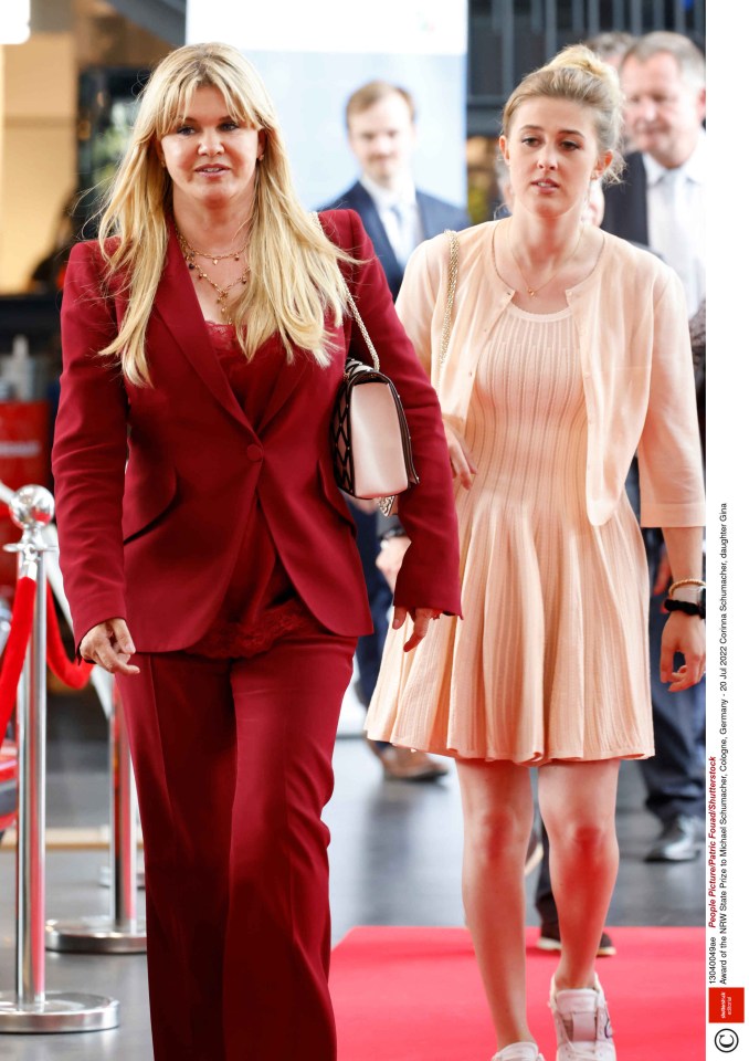 Corinna with daughter Gina-Maria, 26, at a prize giving in honour of Michael last year