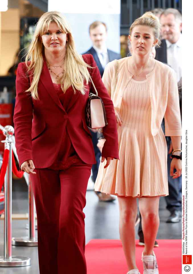 Corinna with daughter Gina-Maria, 26, at a prize giving in honour of Michael last year