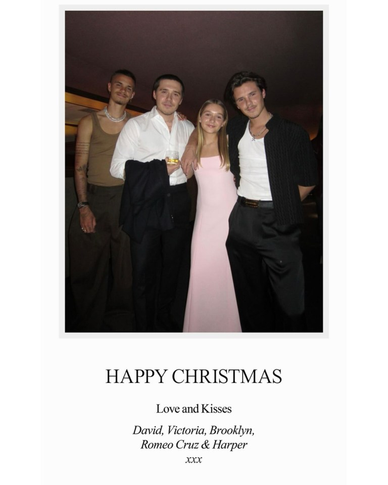 The Beckhams Christmas card consisted of a sweet picture of all the siblings