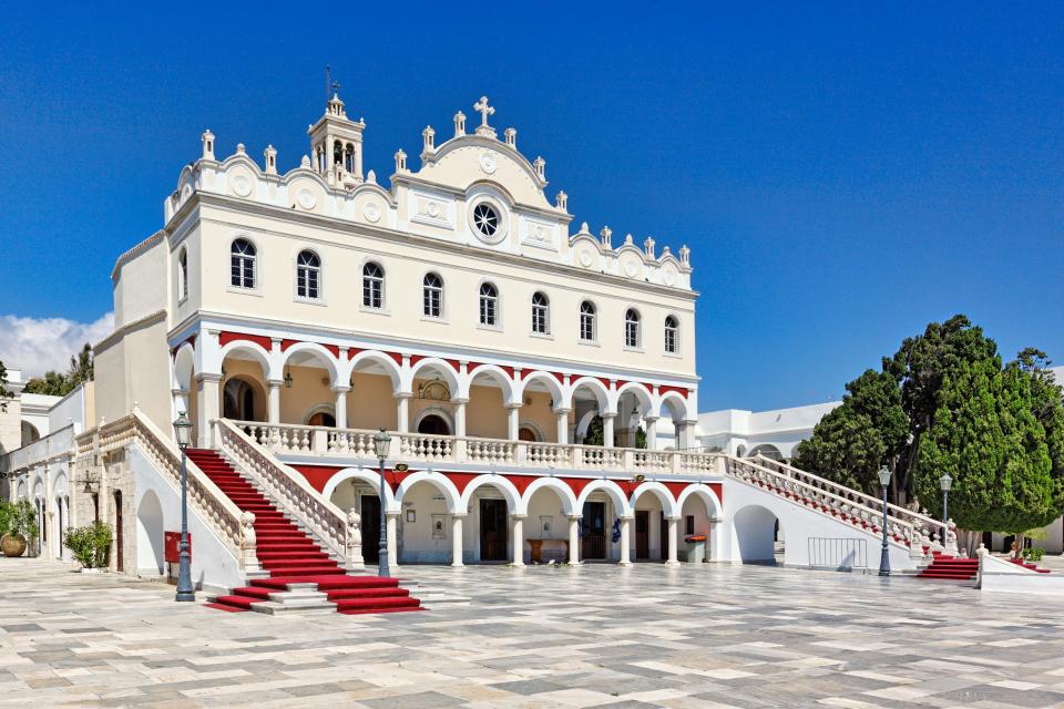 Tinos is said to be the spiritual heart of Greece because of the Holy Church of the Virgin Mary Evangelistria