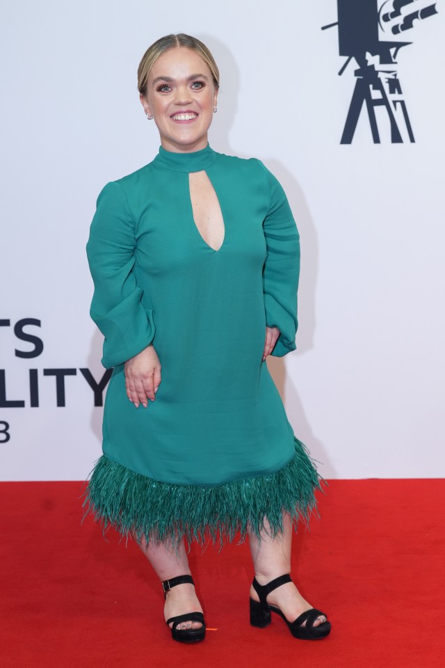 Ellie Simmonds wore a green number as she beamed on the red carpet