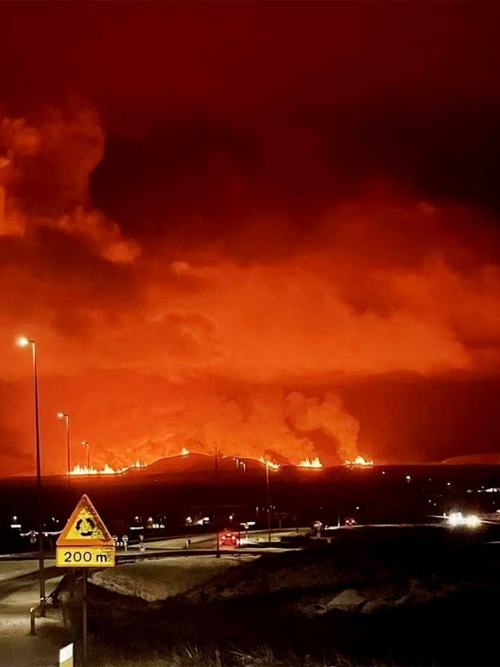 The Reykjanes peninsula was lit up red and covered in smoke as concerns over the next eruption finally came to life