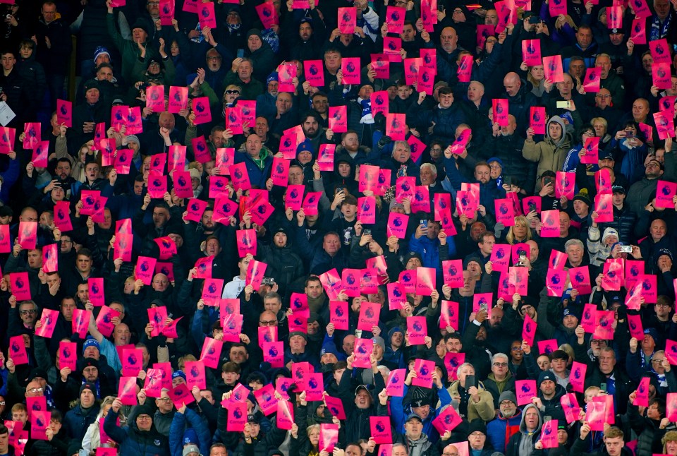 Everton fans protested the Premier League’s decision last week