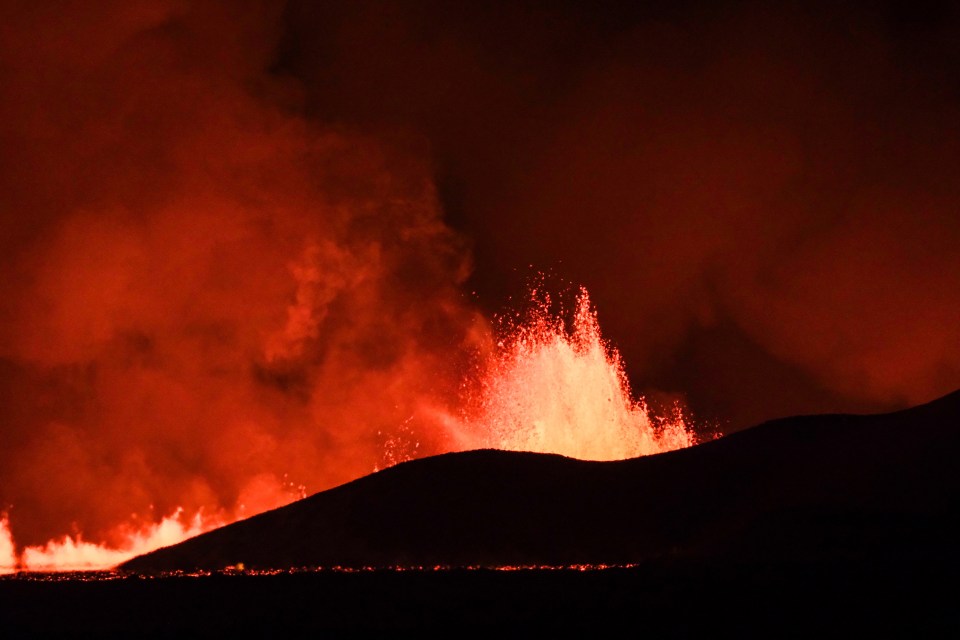 The moment of the eruption in Iceland