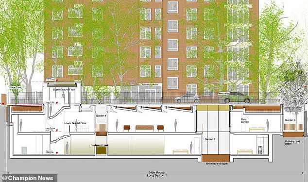 The original plans for a modern subterranean house proposed by Sophie Hicks